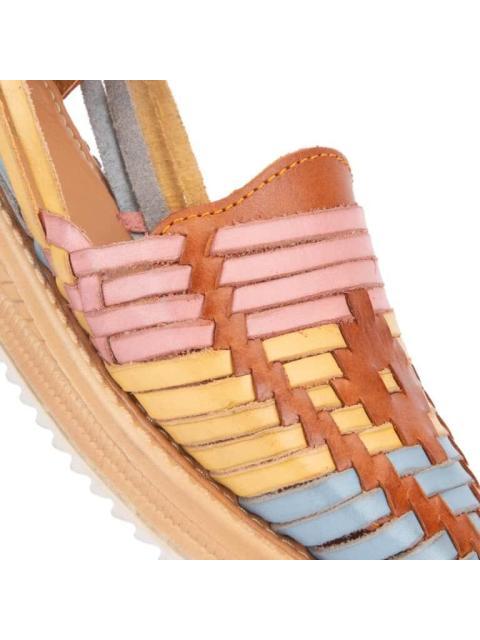 SANDALIA PLANA ARTESANAL DE PIEL MULTICOLOR VI LINE