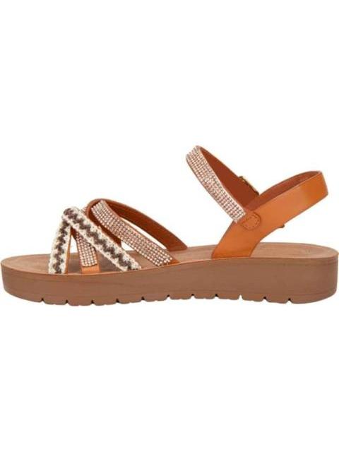 SANDALIA PLANA BRILLOS CAFE VI LINE