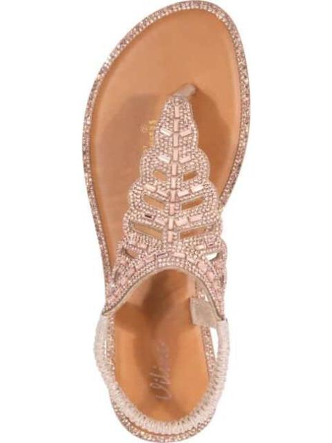 SANDALIA PLANA CON PEDRERIA ROSEGOLD VI LINE
