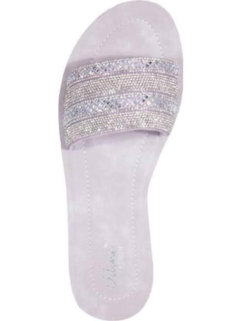 SANDALIA PLANA CON PIEDRAS LILA VI LINE FASHION