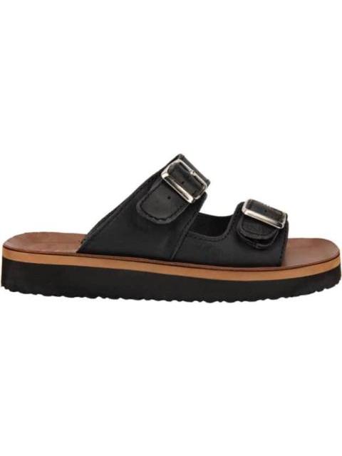 SANDALIA PLANA DE PIEL NEGRO VI LINE