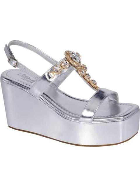 SANDALIA PLATAFORMA PLATA VI LINE FASHION