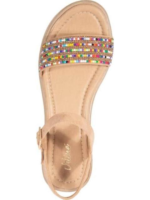 SANDALIA PLATAFORMA CON PIEDRAS CAMEL VI LINE