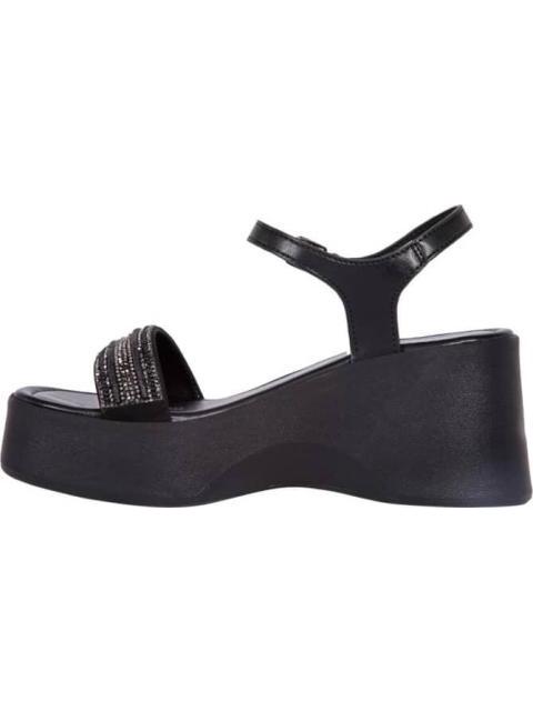 SANDALIA PLATAFORMA CON PIEDRAS NEGRO VI LINE FASHION