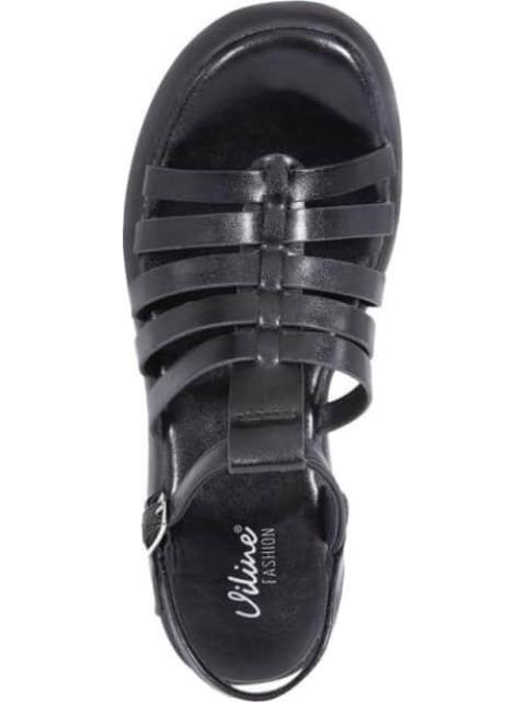 SANDALIA PLATAFORMA MONOCOLOR              NA NEGRO VI LINE FASHION