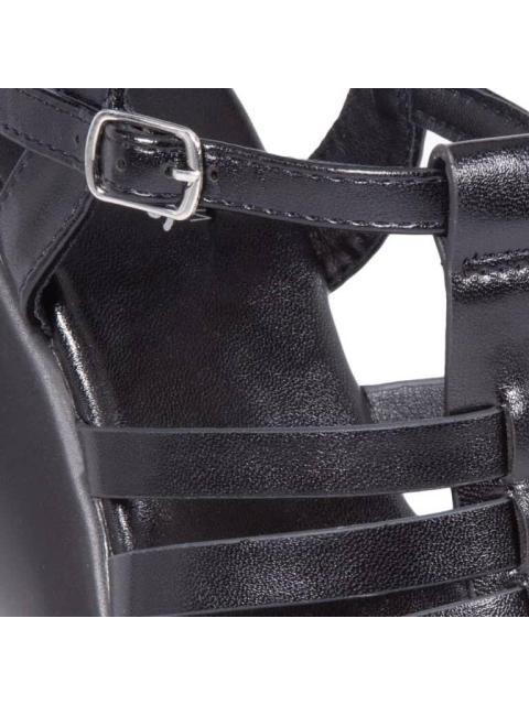 SANDALIA PLATAFORMA MONOCOLOR              NA NEGRO VI LINE FASHION