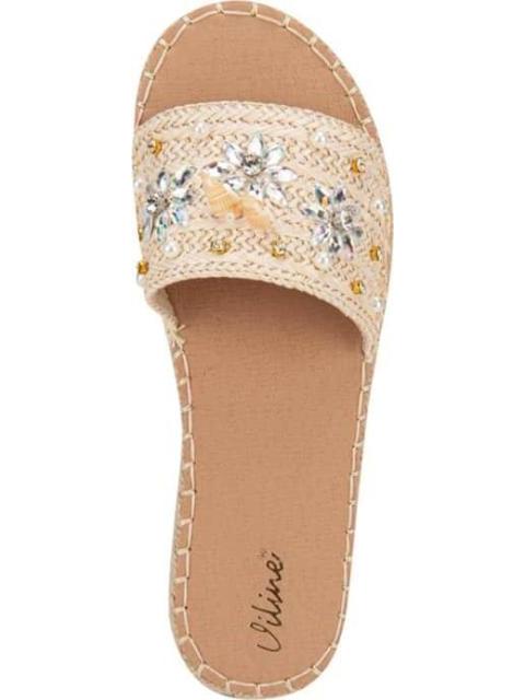 SANDALIA PLANA BRILLOS BEIGE VI LINE