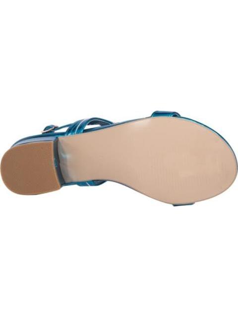 SANDALIA TACON BAJO CON PIEDRAS AZUL VI LINE FASHION