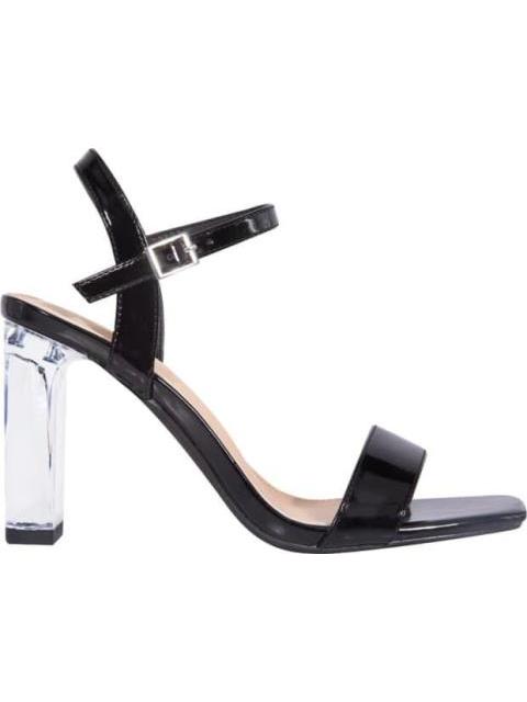 SANDALIA TACON DE ACRILICO NEGRO YAELI FASHION