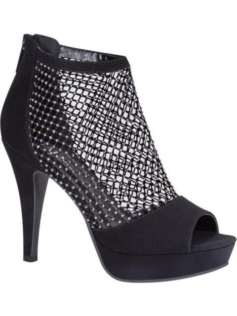 SANDALIA TACON PLATAFORMA MALLA NEGRO THALIA SODI