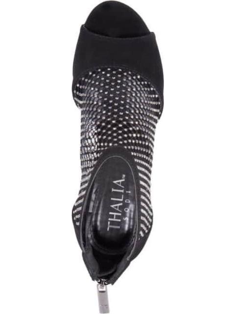 SANDALIA TACON PLATAFORMA MALLA NEGRO THALIA SODI