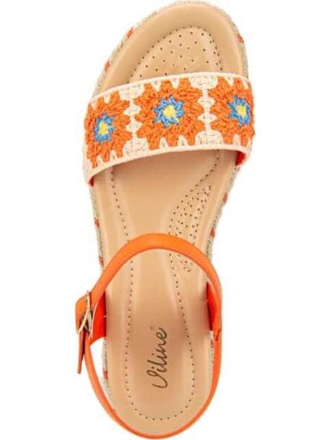 SANDALIA TEJIDA CON PLATAFORMA NARANJA VI LINE