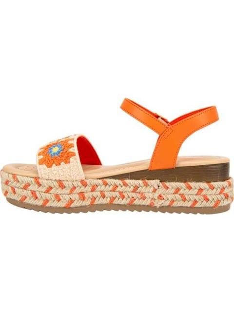 SANDALIA TEJIDA CON PLATAFORMA NARANJA VI LINE