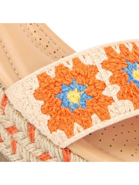 SANDALIA TEJIDA CON PLATAFORMA NARANJA VI LINE