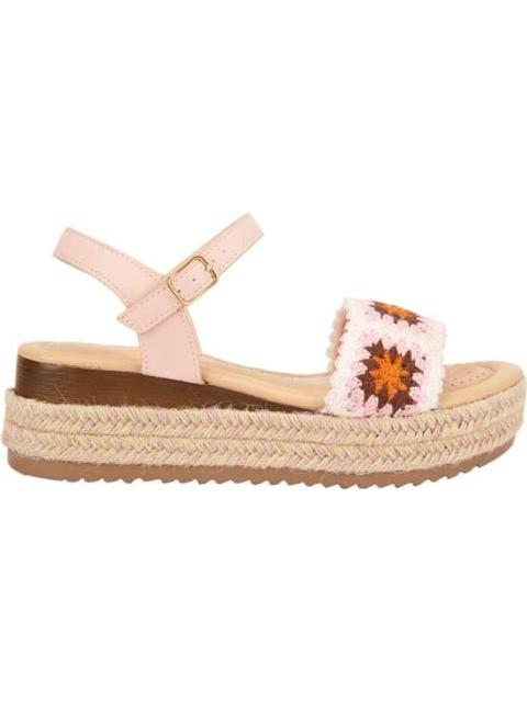 SANDALIA TEJIDA CON PLATAFORMA ROSA VI LINE