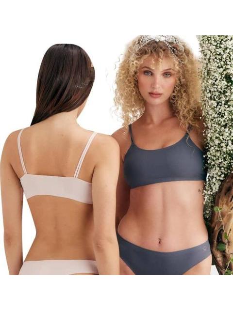 SET 2 TOPS SIN COSTURAS GRIS LOVE TO LOUNGE