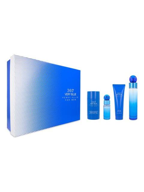 SET 360° VERY BLUE PERRY ELLIS 4PZ 100ML EDT SPRAY