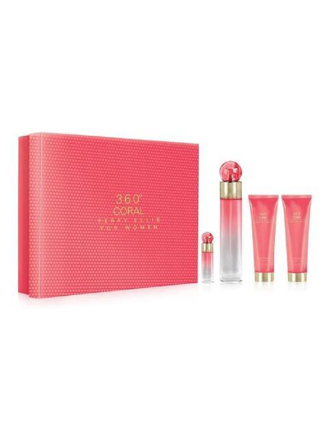 SET ESTUCHE 360 CORAL DAMA PERRY ELLIS 4 PZ - ORIGINAL