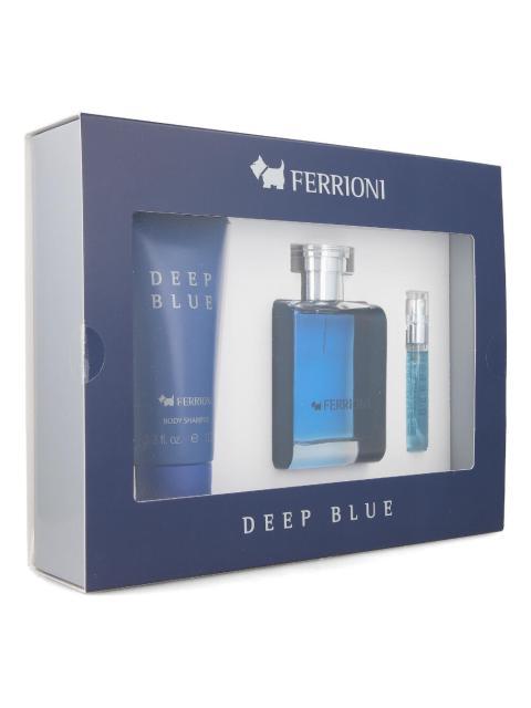 SET FERRIONI DEEP BLUE 3PZ 100ML EDT SPRAY BODY