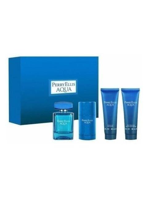 SET PERRY ELLIS AQUA CABALLERO 4 PZ - ORIGINAL