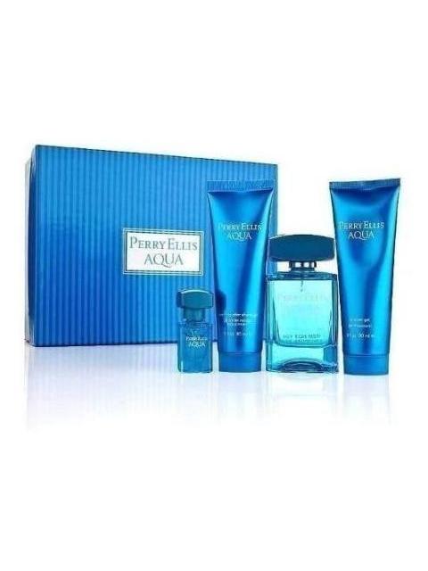 SET PERRY ELLIS AQUA CABALLERO 4 PZ - ORIGINAL