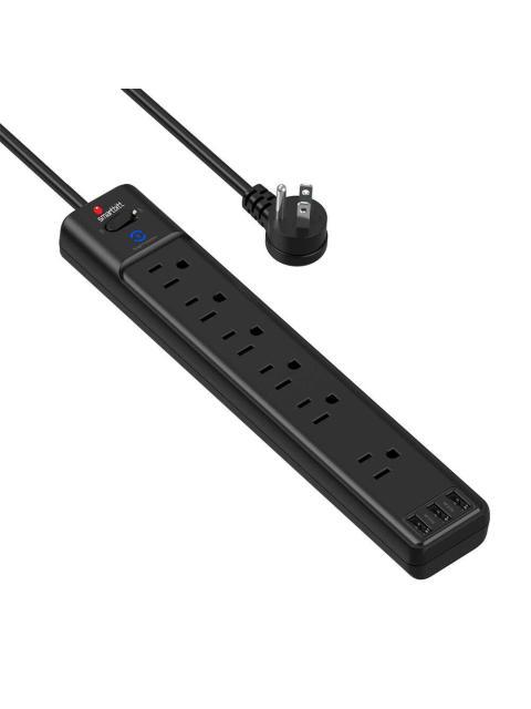 SMARTBITT SUPRESOR DE PICOS SBSS-B6-3U 6 SALIDAS 3 PUERTOS USB 1A 1800 JOULES