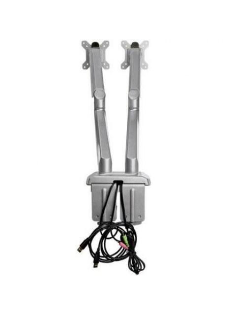 STARTECH  SOPORTE DE ESCRITORIO PARA 2 MONITORES 15 - 32 HASTA 16KG 2X USB PLATA