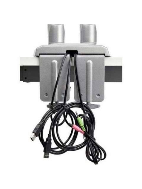 STARTECH  SOPORTE DE ESCRITORIO PARA 2 MONITORES 15 - 32 HASTA 16KG 2X USB PLATA