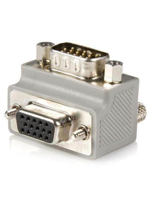 STARTECH  ADAPTADOR DE CABLE VGA MACHO - VGA HEMBRA TIPO 2 ACODADO A LA DERECHA