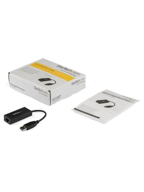 STARTECH  ADAPTADOR DE TARJETA DE RED EXTERNA NIC USB 3.0 MACHO - GIGABIT ETHERNET RJ-45 HEMBRA 1GBPS NEGRO