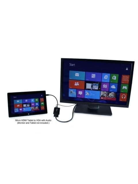 STARTECH  ADAPTADOR DE VIDEO Y AUDIO MICRO HDMI 19-P MACHO - VGA 15-P HEMBRA NEGRO
