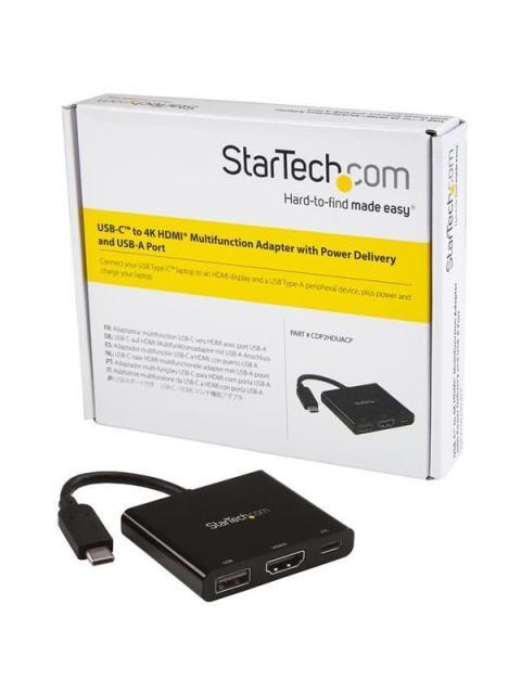 STARTECH  ADAPTADOR MULTIFUNCION USB C MACHO - HDMI 4K HEMBRA NEGRO