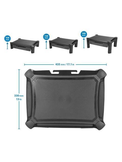 STARTECH  BASE DE SOPORTE PARA MONITOR 13 - 27 CON CAJON Y ALTURA AJUSTABLE HASTA 10KG NEGRO