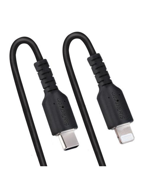 STARTECH  CABLE ESPIRAL LIGHTNING MACHO - USB-C MACHO 1 METRO NEGRO