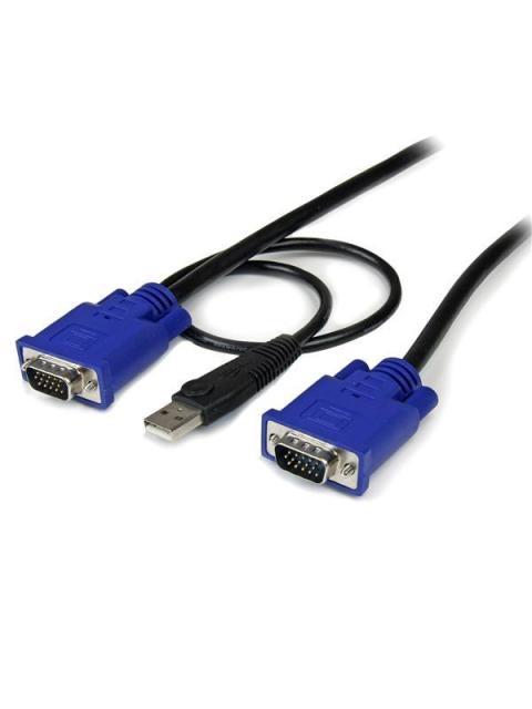 STARTECH  CABLE KVM ULTRA DELGADO 2 EN 1 USB-VGA MACHO - VGA MACHO 4.5 METROS NEGRO