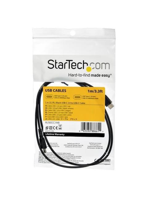 STARTECH  CABLE USB MACHO - USB-C MACHO 1 METROS NEGRO