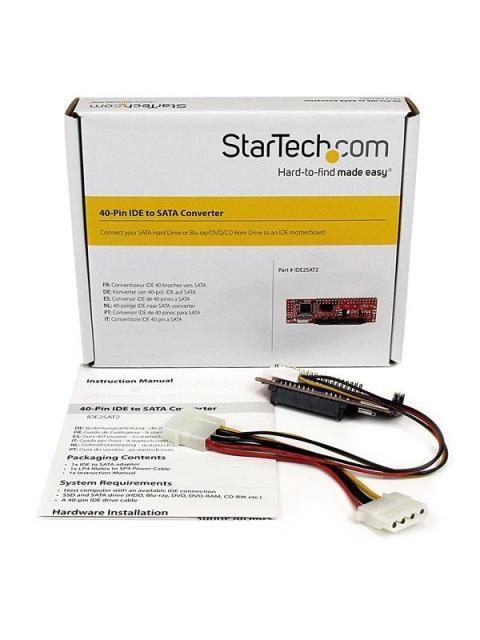 STARTECH  CONVERSOR ADAPTADOR IDE PATA 40-PIN - SATA 0.133 GBIT-S ROJO