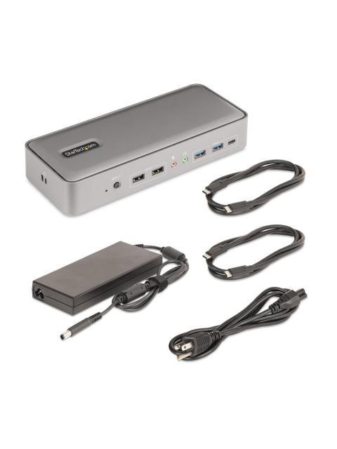 STARTECH  DOCKING STATION 129N-USBC-KVM-DOCK USB-C 2X USB 3.0 3X USB-C 2X USB 2.0 2X DISPLAYPORT 1X RJ-45 GRIS
