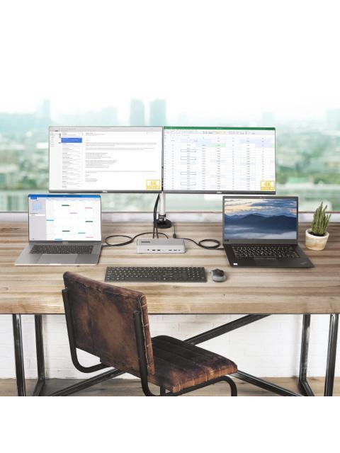 STARTECH  DOCKING STATION 129N-USBC-KVM-DOCK USB-C 2X USB 3.0 3X USB-C 2X USB 2.0 2X DISPLAYPORT 1X RJ-45 GRIS