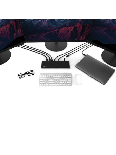 STARTECH  DOCKING STATION DK30CH2DEP USB-C 2X USB 3.0 1X HDMI 2X DISPLAYPORT 1X RJ-45 PLATA-NEGRO