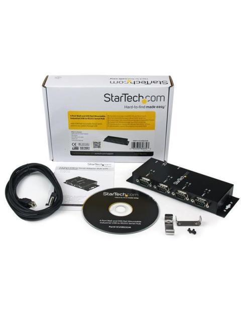 STARTECH  HUB CONCENTRADOR ADAPTADOR USB A SERIAL RS232 DB9 4 PUERTOS NEGRO