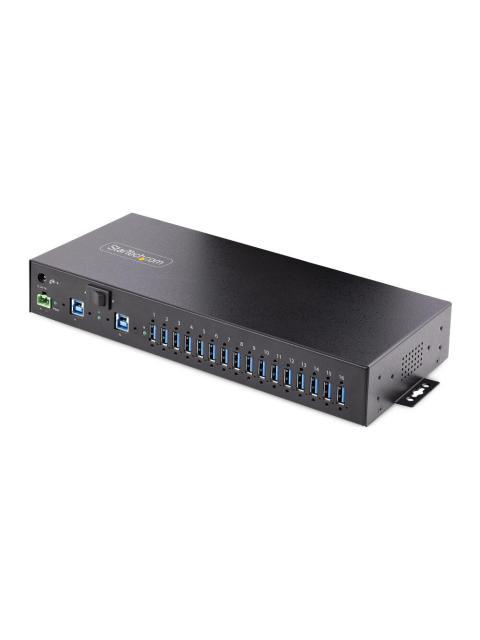 STARTECH  HUB INDUSTRIAL 5000 MBIT-S USB 3.0 DE 16 PUERTOS NEGRO