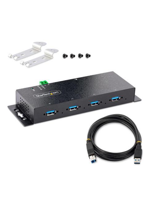 STARTECH  HUB INDUSTRIAL 5000 MBIT-S USB 3.0 DE 4 PUERTOS NEGRO