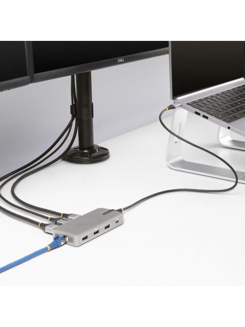 STARTECH  HUB USB-C MACHO 2X HDMI 2X DISPLAYPORT 3X USB-A 1X USB-C 1X RJ-45 GRIS