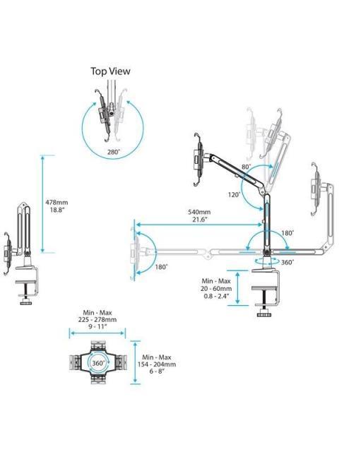 STARTECH  SOPORTE DE ESCRITORIO PARA TABLET DE 9 -11 BLANCO