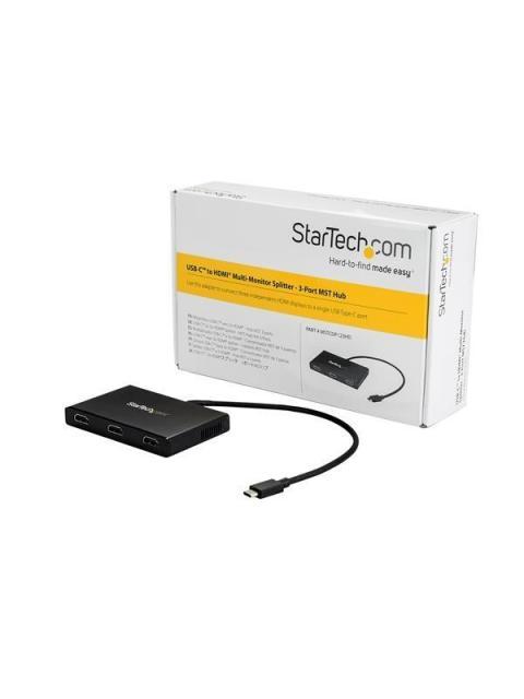 SPLITTER DIVISOR STARTECH MSTCDP123HD USB-C A 3 PUERTOS HDMI