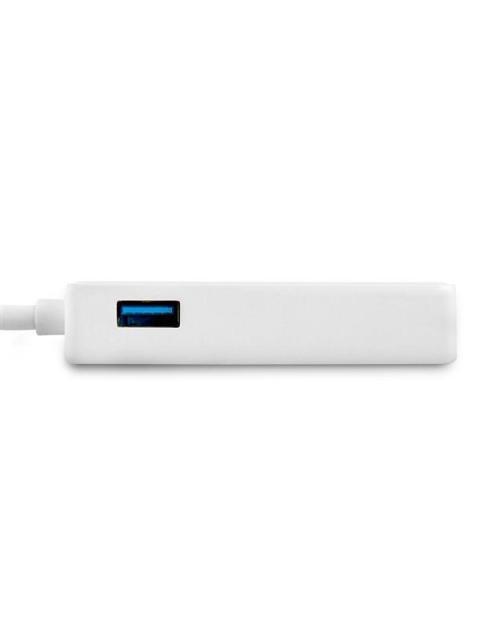 STARTECH  TARJETA ETHERNET EXTERNA USB 3.0 CON HUB ALAMBRICO 1X RJ-45 BLANCO