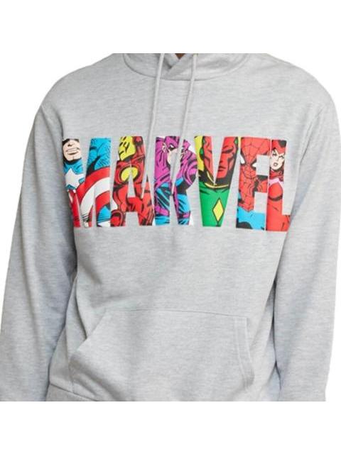 SUDADERA CON CAPUCHA GRIS MARVEL