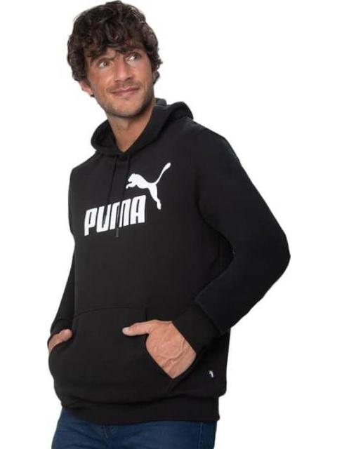 SUDADERA CON CAPUCHA LOGOTIPO GRANDE BLANCO/NEGRO PUMA