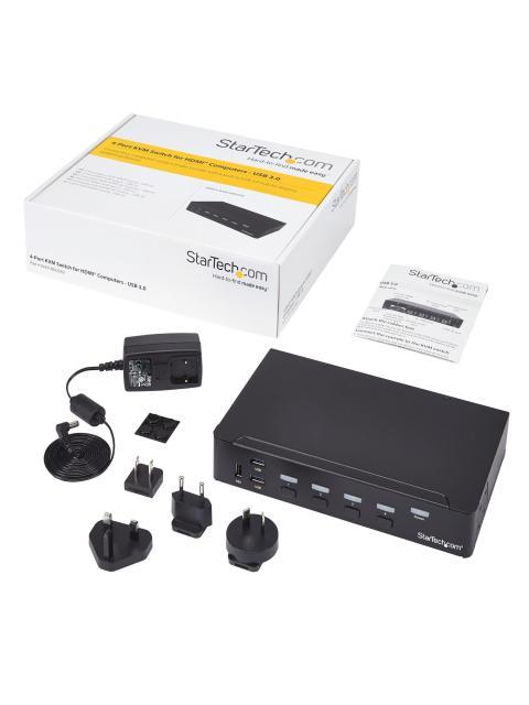 STARTECH  SWITCH CONMUTADOR KVM DE 4 PUERTOS HDMI 1080P CON USB 3.0